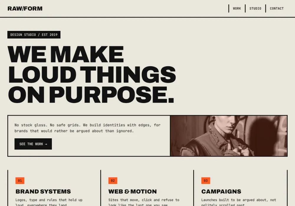 RAW/FORM - Statement redesign by Attract