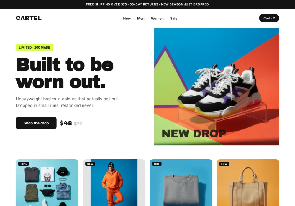 Cartel - Commerce redesign by Attract