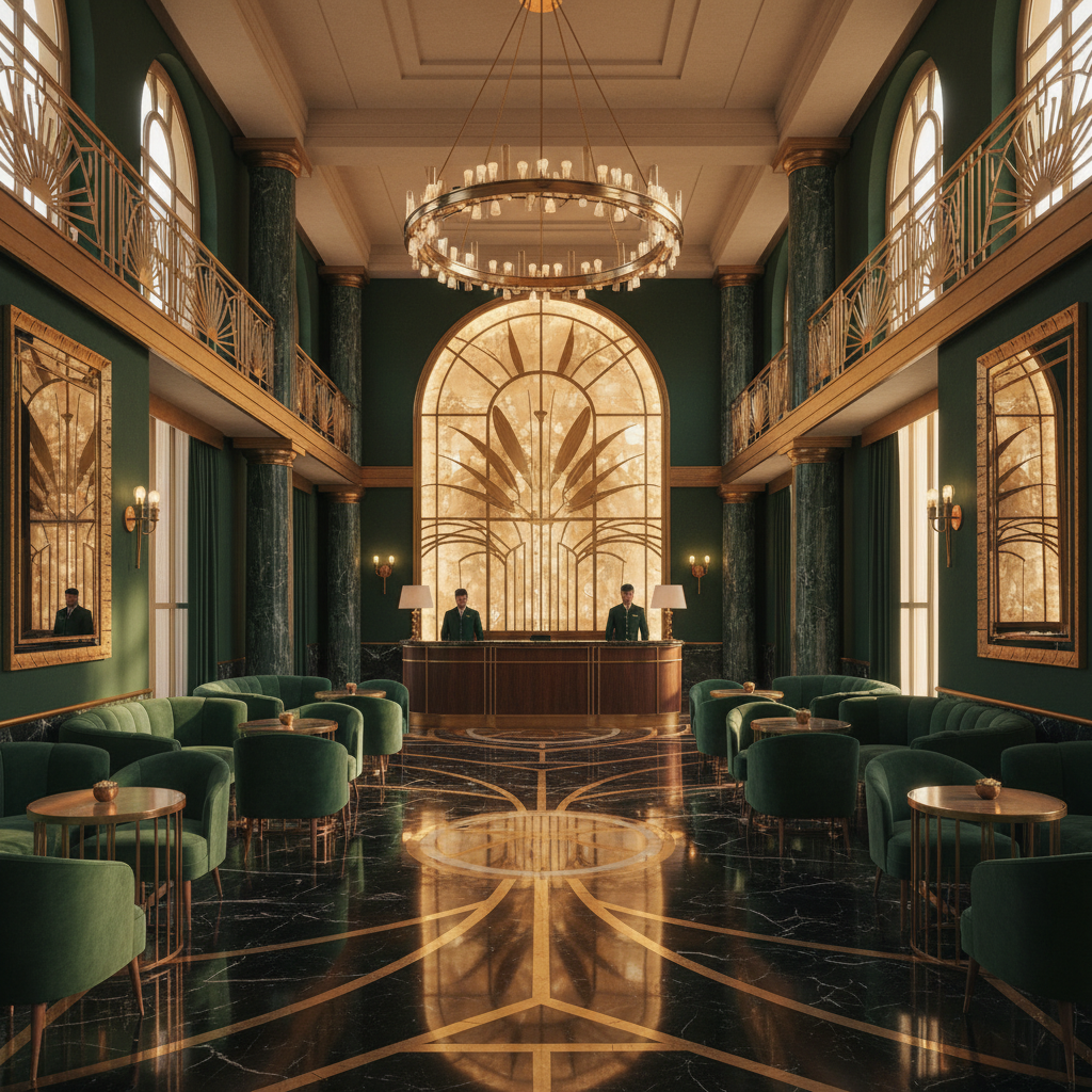 Art Deco hotel lobby