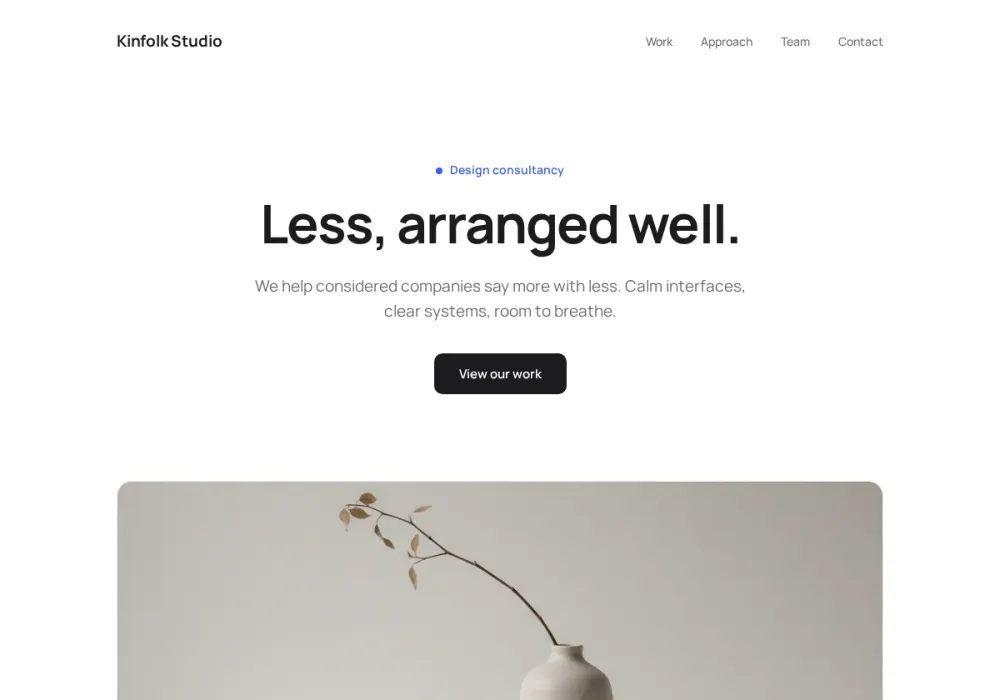 Kinfolk Studio - Minimal redesign by Attract
