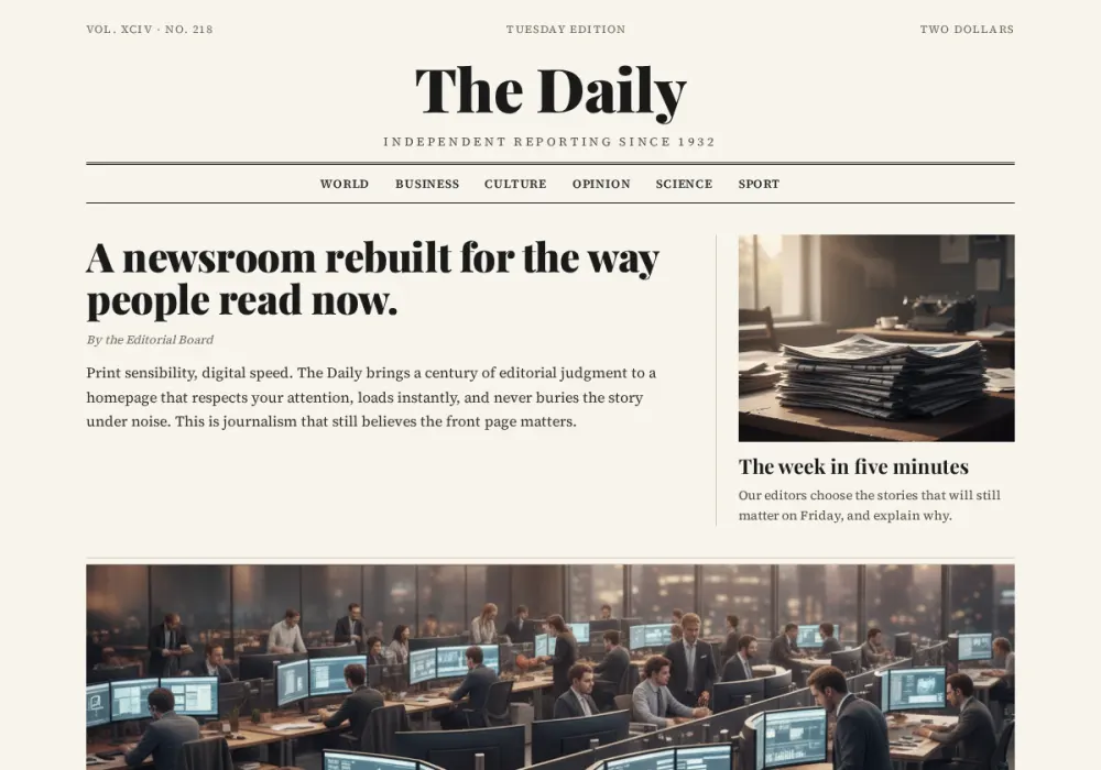The Daily - Editorial Print redesign by Attract