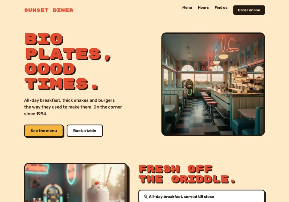 Sunset Diner Co. - Playful redesign by Attract
