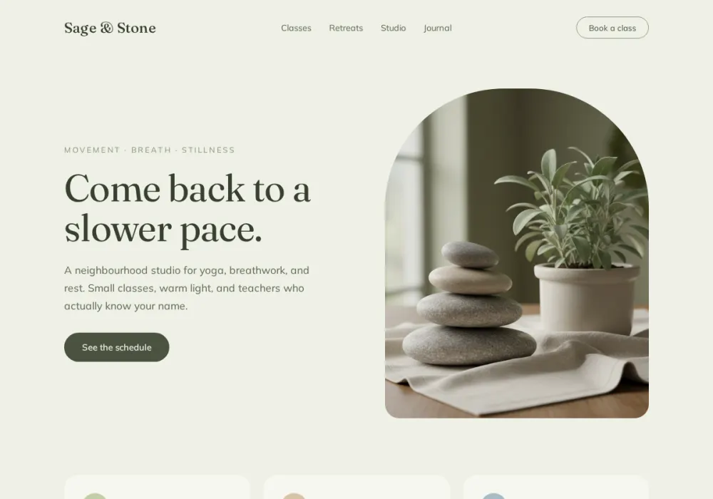 Sage & Stone - Calm redesign by Attract